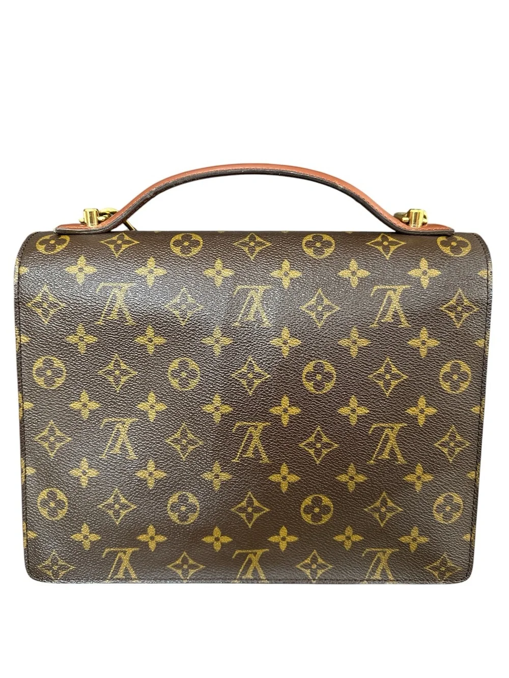 Louis Vuitton Monogram Canvas Brown & Gold Top Handle Satchel